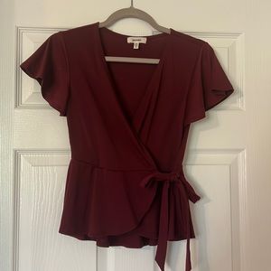 Burgundy Meraki Tie Top